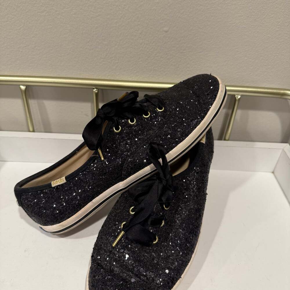 KATE SPADE Black Sequined Sneakers